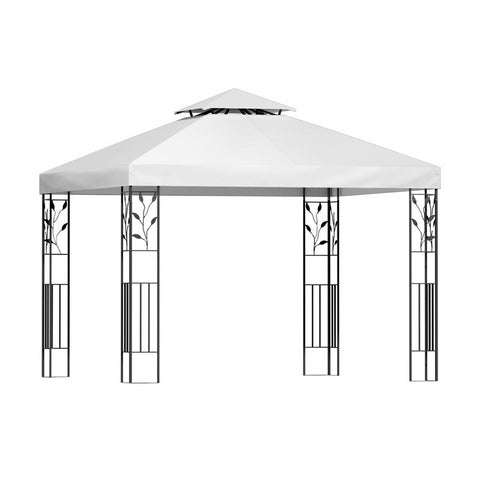 White 3x3m Gazebo Marquee Outdoor Event Tent with Iron Art