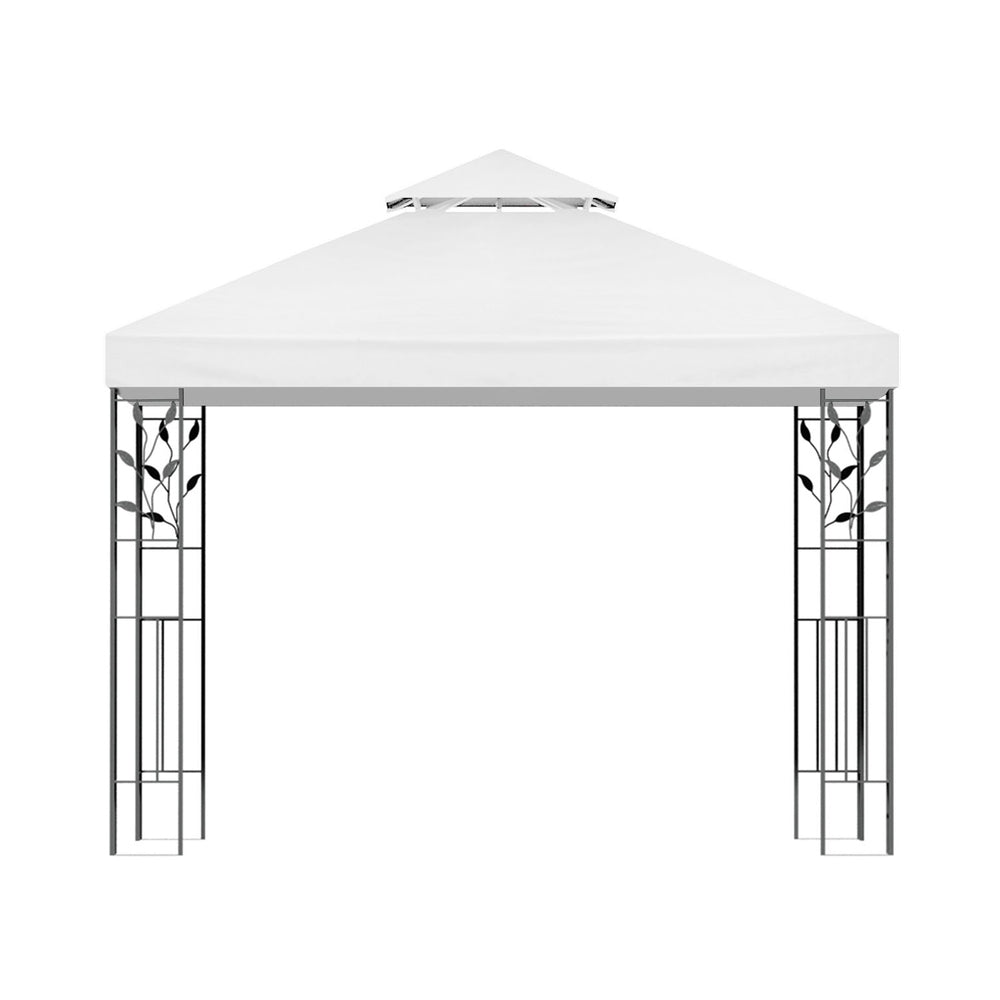 White 3x3m Gazebo Marquee Outdoor Event Tent with Iron Art