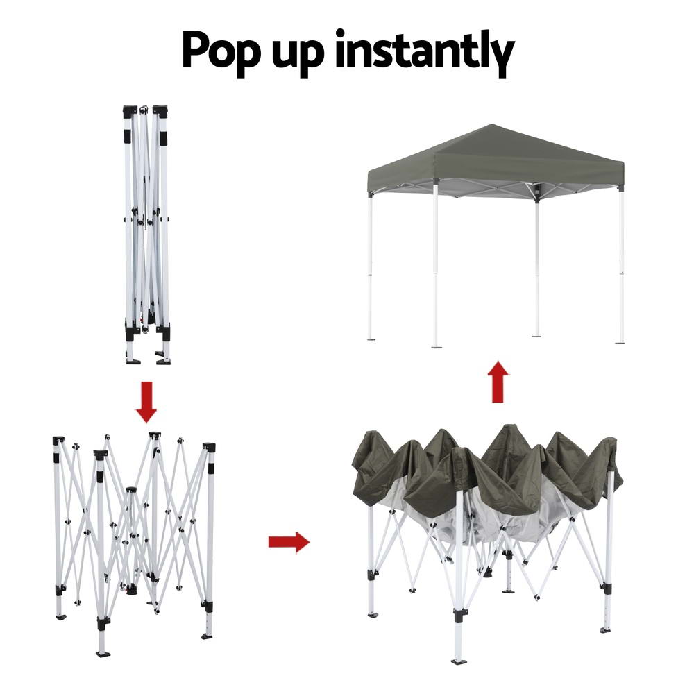 Gazebo 2x2m Outdoor Patio Garden Marquee Shade Grey