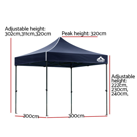 Instahut Gazebo Pop Up Marquee 3X3 Outdoor Wedding Base Pod Kit