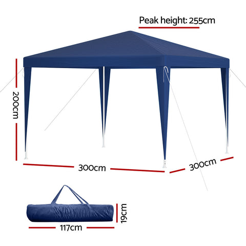 Gazebo 3x3m Wedding Party Marquee Tent Outdoor Event Camping Canopy