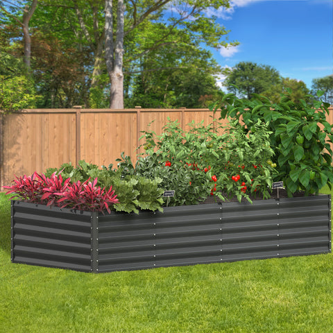 Garden Raised Bed Vegetable Planter Kit x2 Galvanised Steel 120x80x45CM