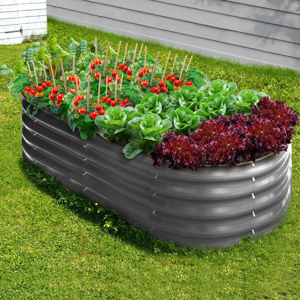 Galvanised Raised Garden Bed Steel Vegetable Planter 160X80X42CM