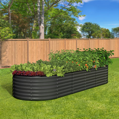 Raised Garden Bed Beds Kit Planter Oval Galvanised Steel