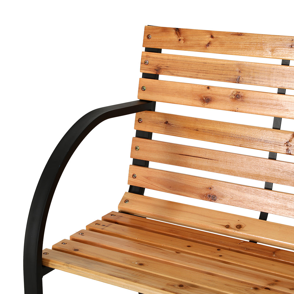 Elegant Wooden Steel Garden Bench