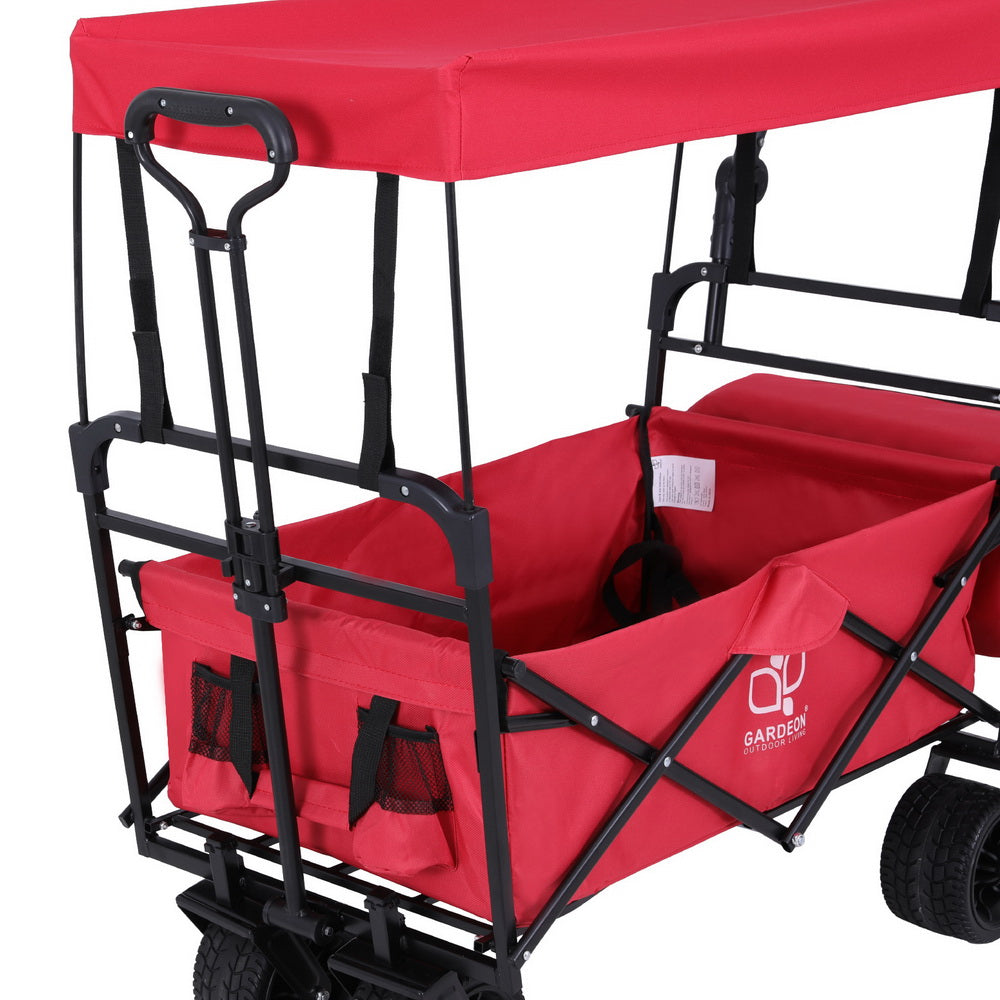 Garden Cart With Removable Canopy Red