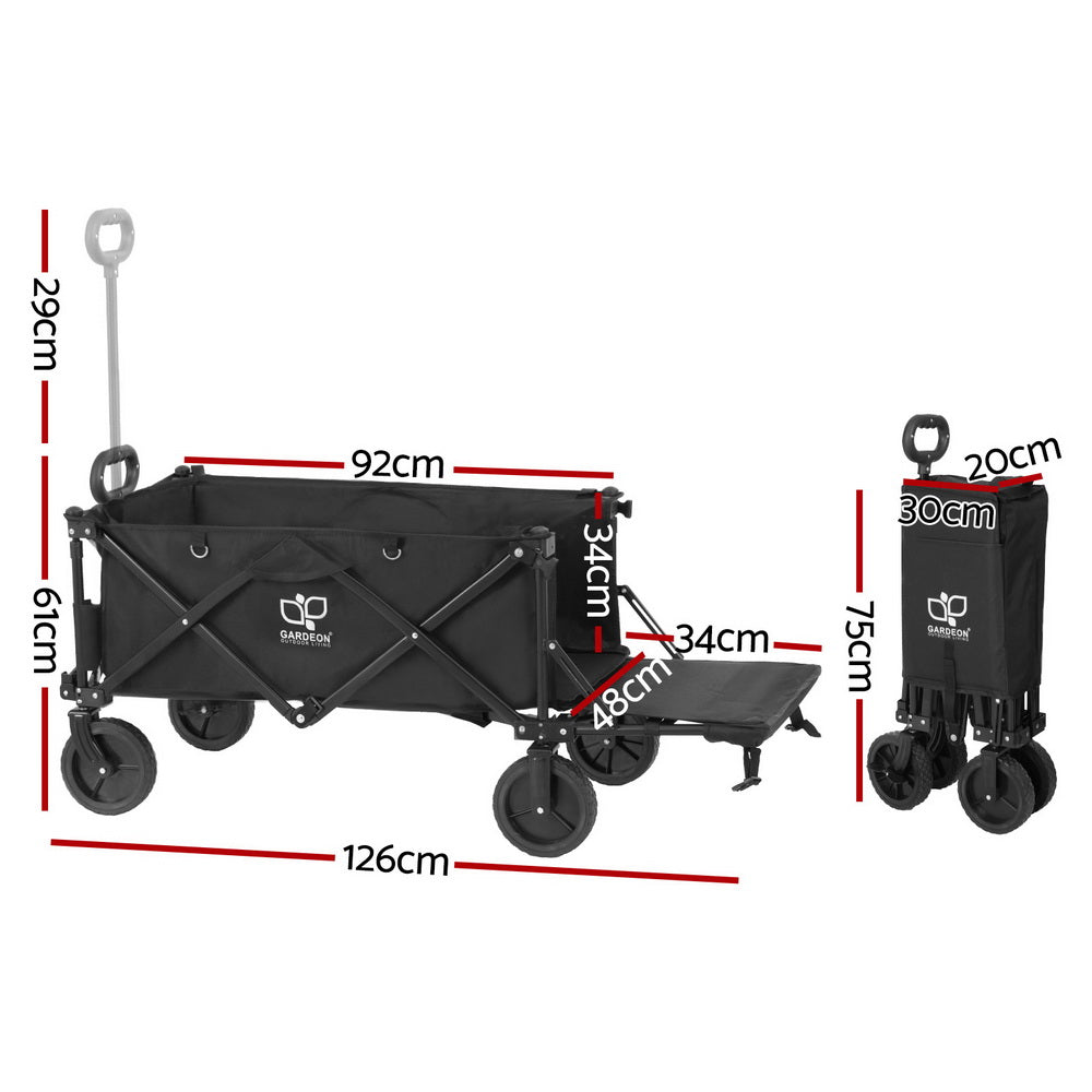 Garden Cart With Opening Rear Black