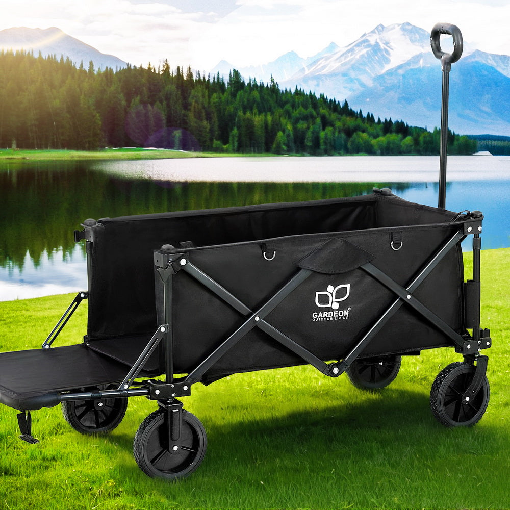 Garden Cart With Opening Rear Black