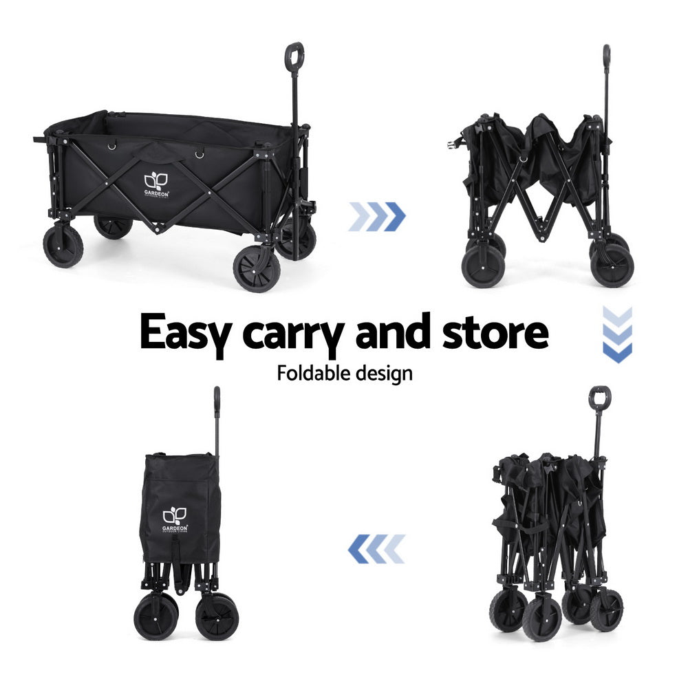 Garden Cart With Opening Rear Black