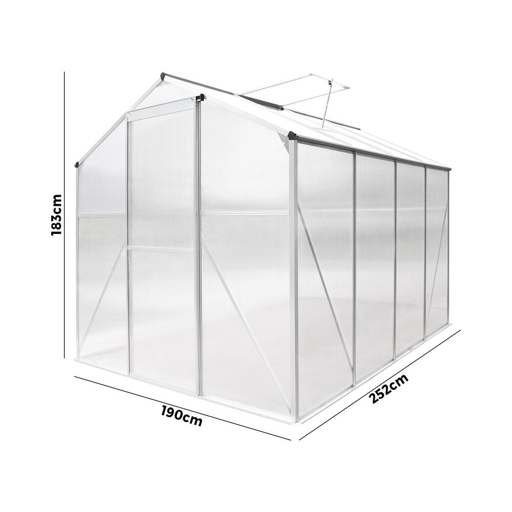 Polycarbonate Paradise: Walk-in Greenhouse Oasis (2.52x1.9M)