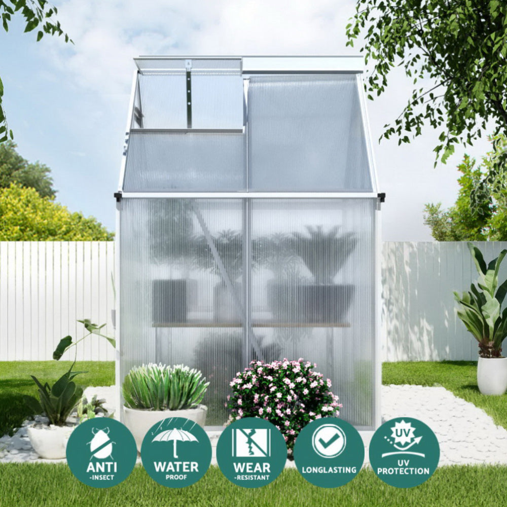 Durable Green Fingers Aluminium Greenhouse - Compact Storage Shed