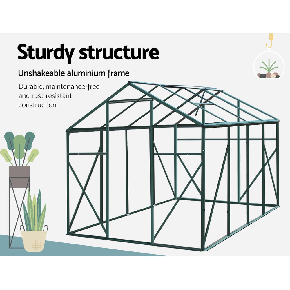 Greenhouse Aluminium Polycarbonate Green House Garden Shed