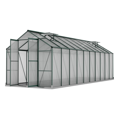 6.3x2.44m Aluminium Greenhouse - Polycarbonate Shed