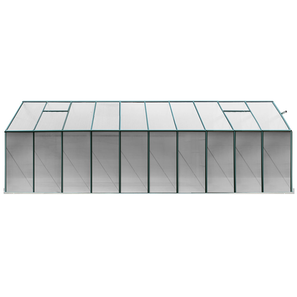 6.3x2.44m Aluminium Greenhouse - Polycarbonate Shed