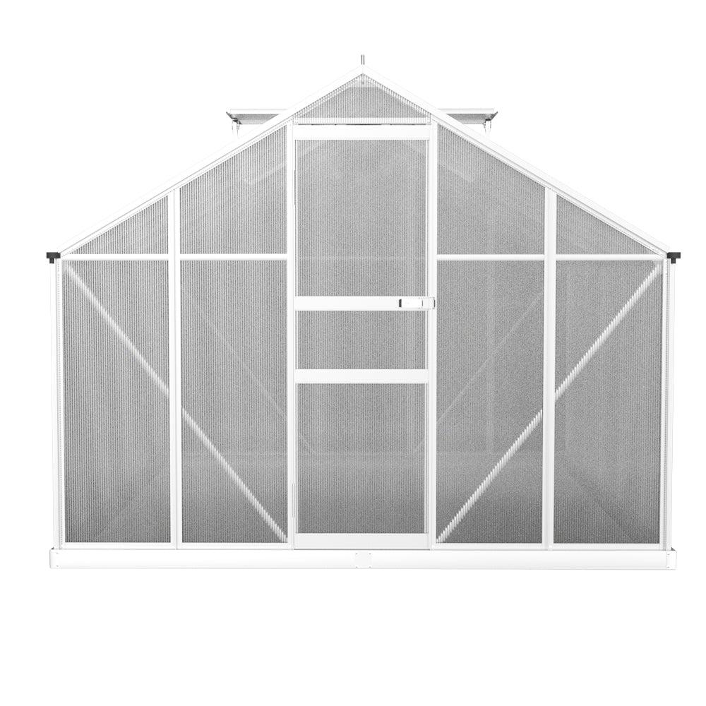 Greenhouse 3X2.5X1.95M Aluminium Polycarbonate Green House Garden Shed