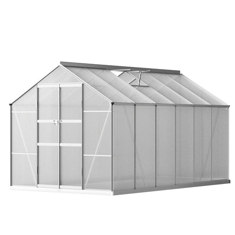 Greenhouse 3X2.5X2.26M Double Doors Aluminium Green House Garden Shed