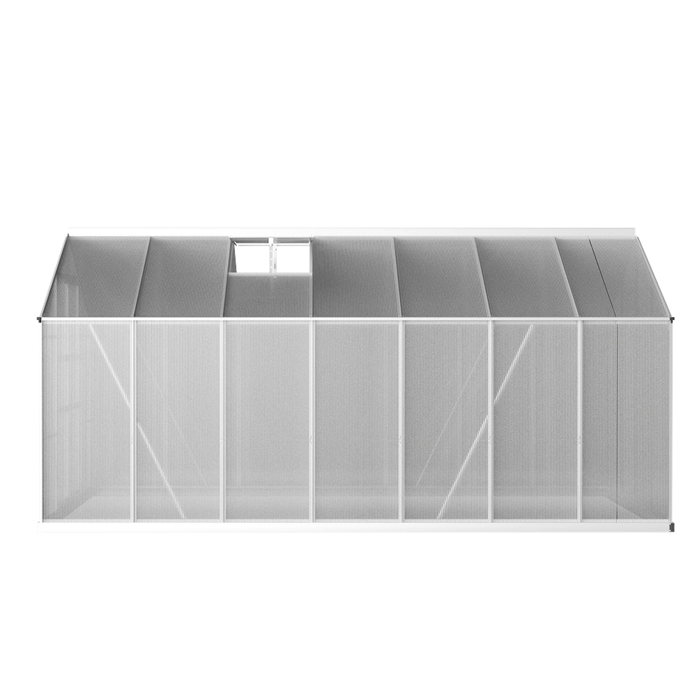 Greenhouse 4.1X2.5X2.26M Double Doors Aluminium Green House Garden Shed