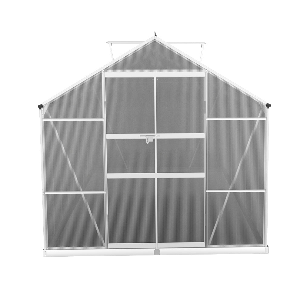 Greenhouse 4.7X2.5X2.26M Double Doors Aluminium Green House Garden Shed