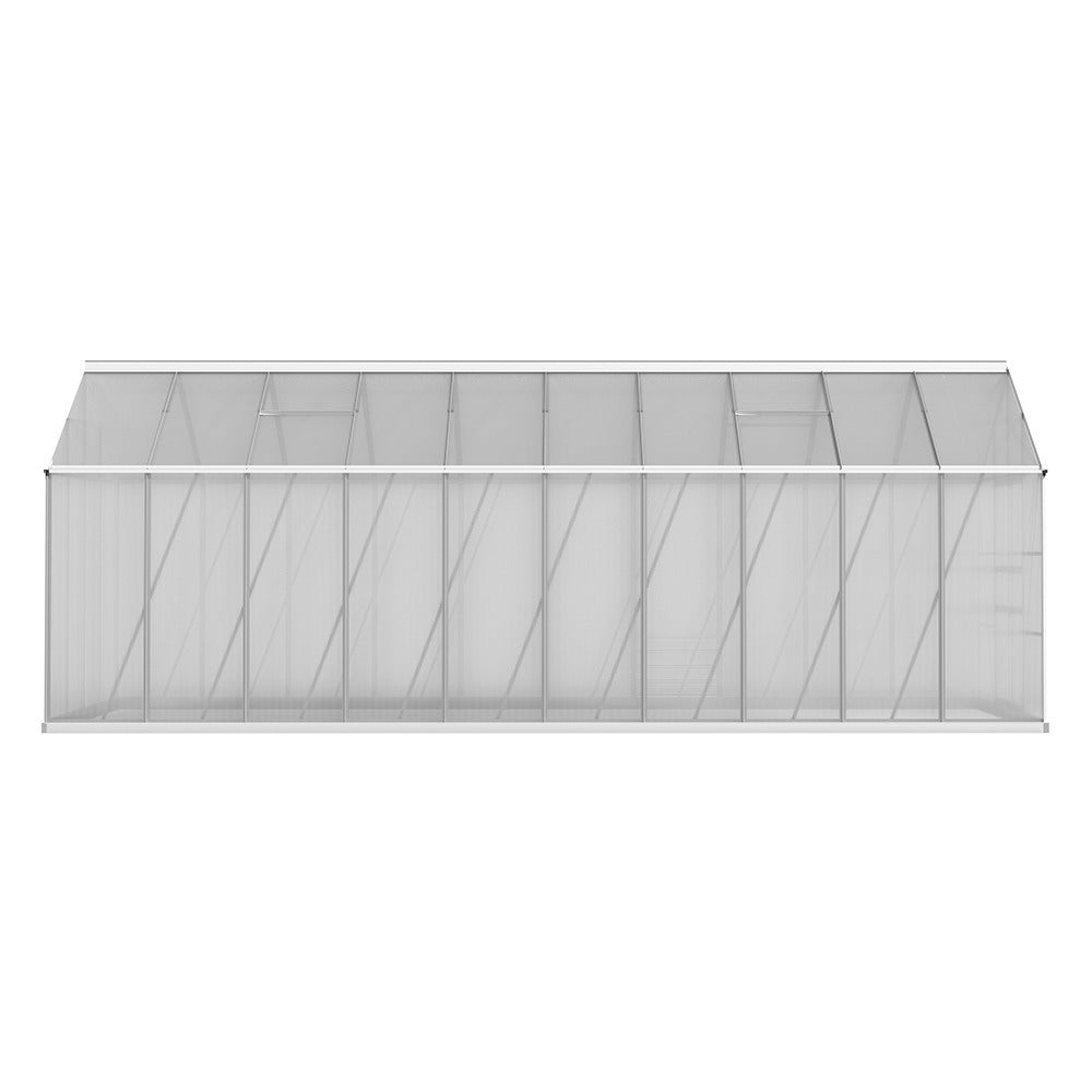 Greenhouse Aluminium Large Green House Garden Shed 6X2.4M