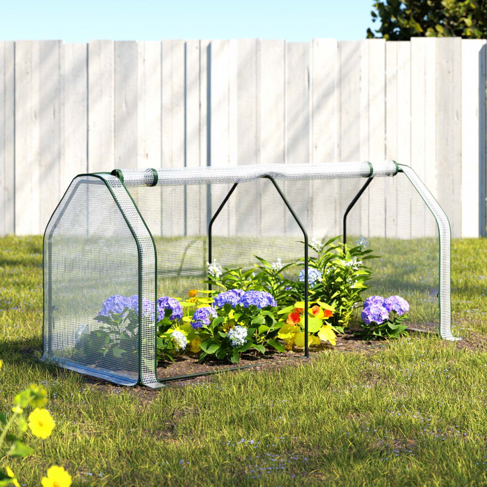 Compact Mini Greenhouse - Roll-Up Zipper Door 1.2M