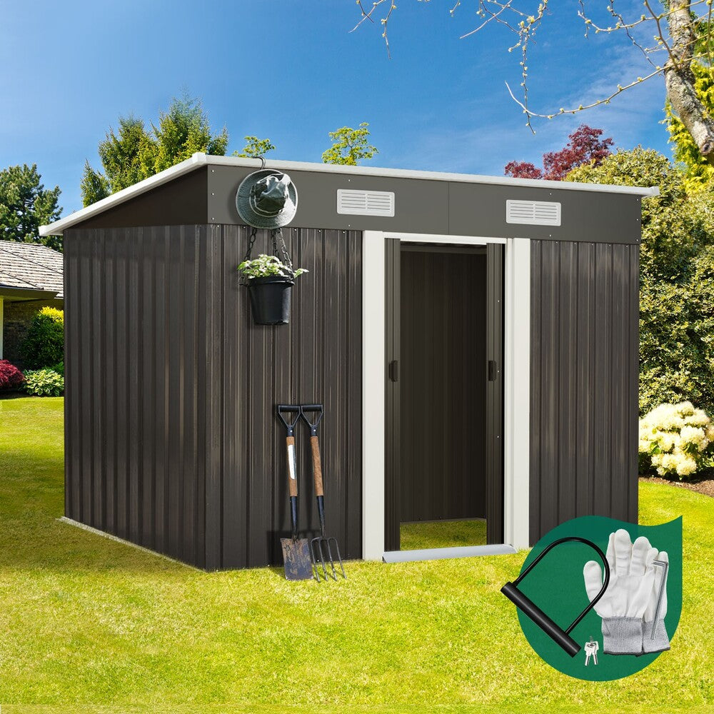 Garden Shed Outdoor Storage Sheds 2.38x1.31M Workshop Cabin Metal House