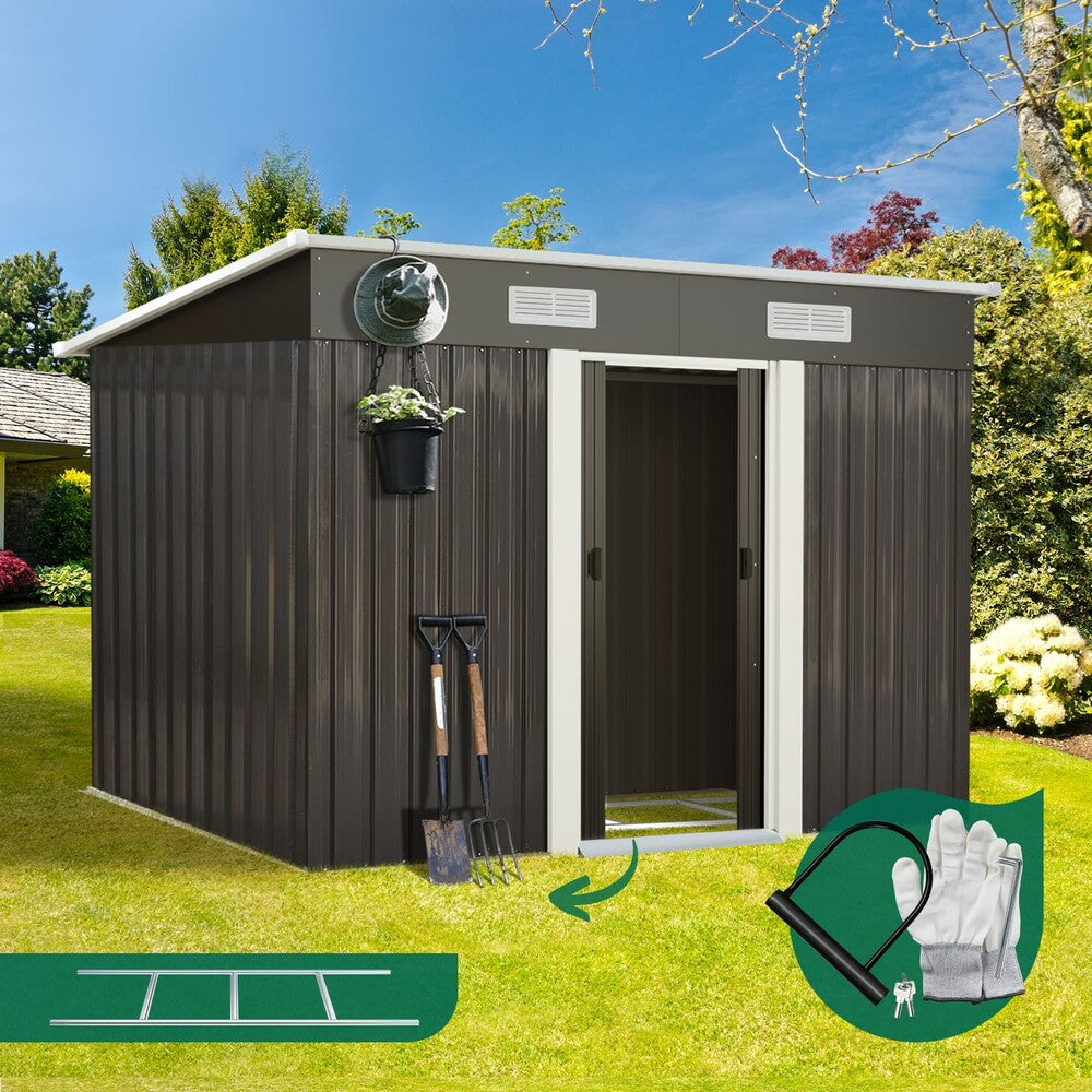 Garden Shed Outdoor Storage Sheds Workshop Cabin Metal Base