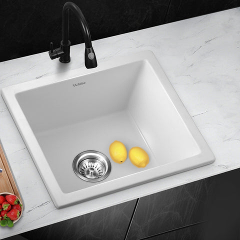 Kitchen Sink Granite Stone Laundry Basin Under/Top Single Bowl 460x410mm