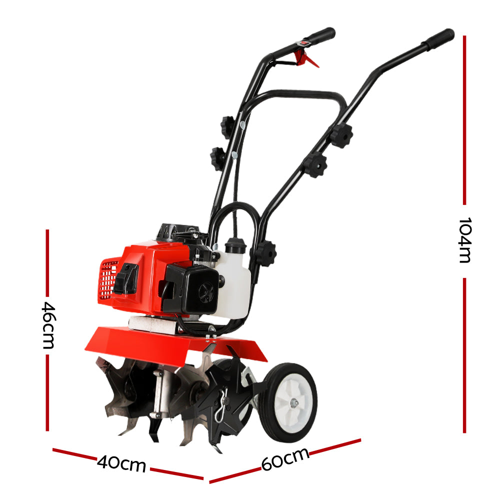 Heavy-Duty 88CC Garden Cultivator Rototiller - 4 Blades