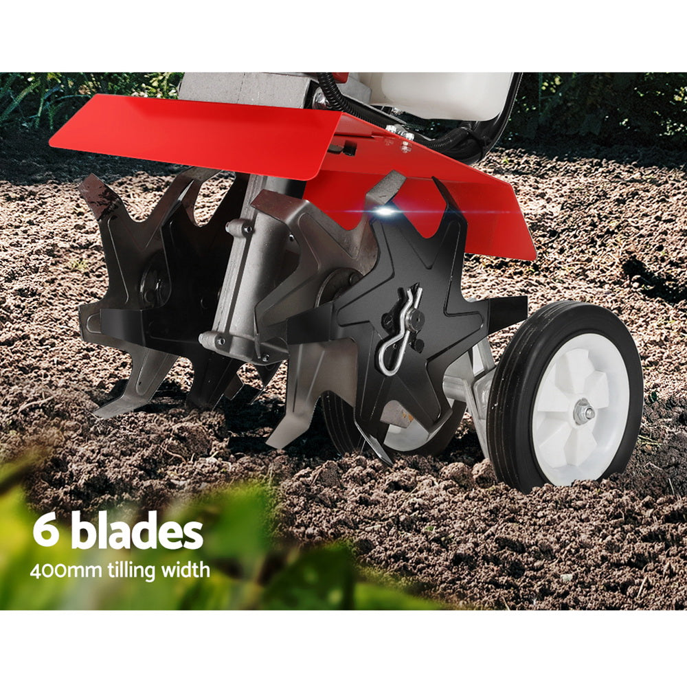 Heavy-Duty 88CC Garden Cultivator Rototiller - 4 Blades