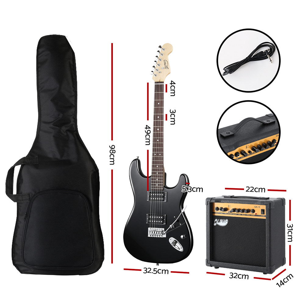 Electric Guitar Music String Instrument 20W Amplifier Black