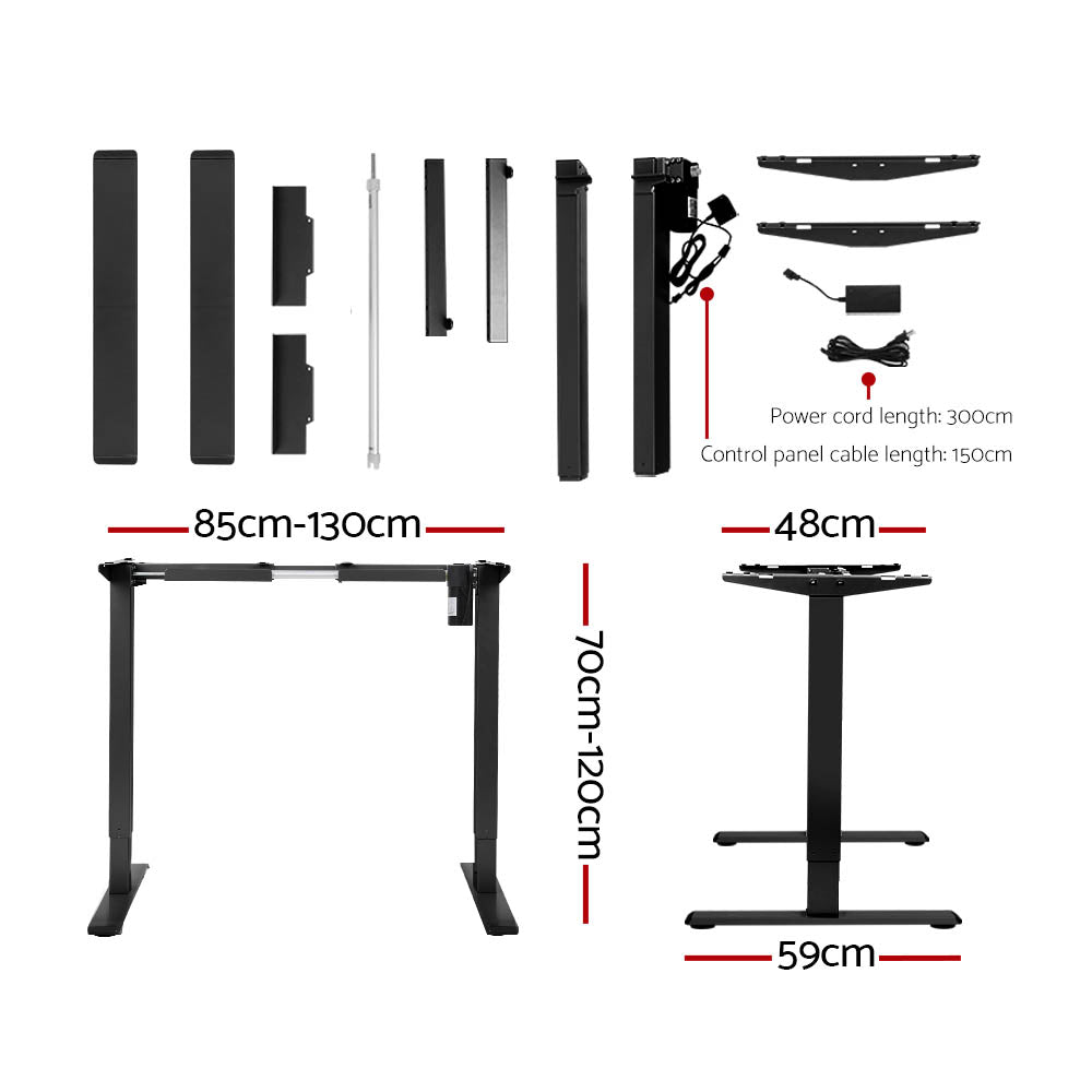 Motorised Adjustable Sit Stand Desks | Electric Standing Desk in Black Oak