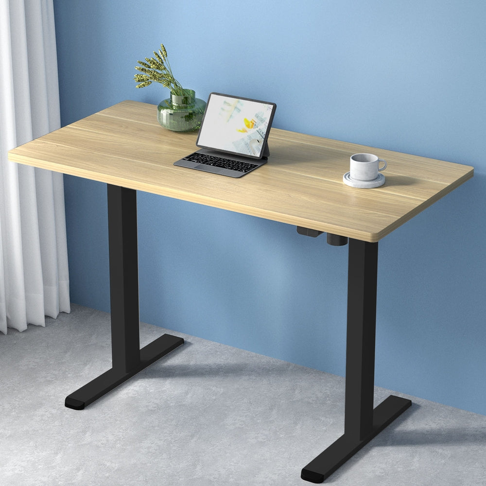 Motorised Adjustable Sit Stand Desks | Electric Standing Desk in Black Oak