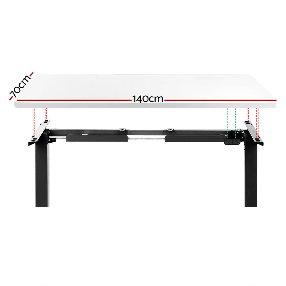 Electric Standing Desk Motorised Sit Stand Desks Table 140cm