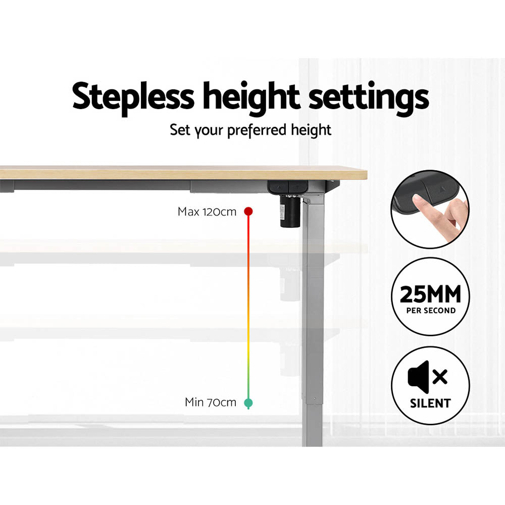 Motorised Adjustable Sit Stand Desks | Electric Standing Desk in Black Oak