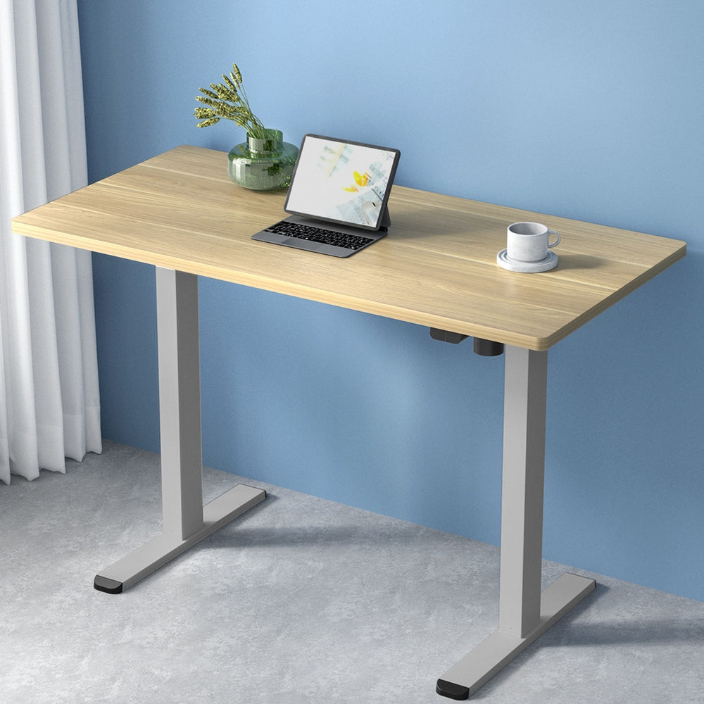 Motorised Adjustable Sit Stand Desks | Electric Standing Desk in Black Oak