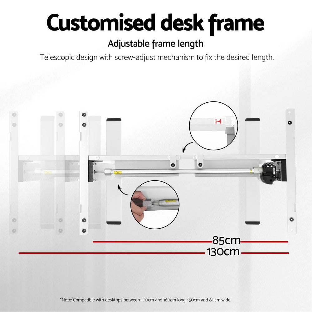 Standing Desk Frame Only Motorised White