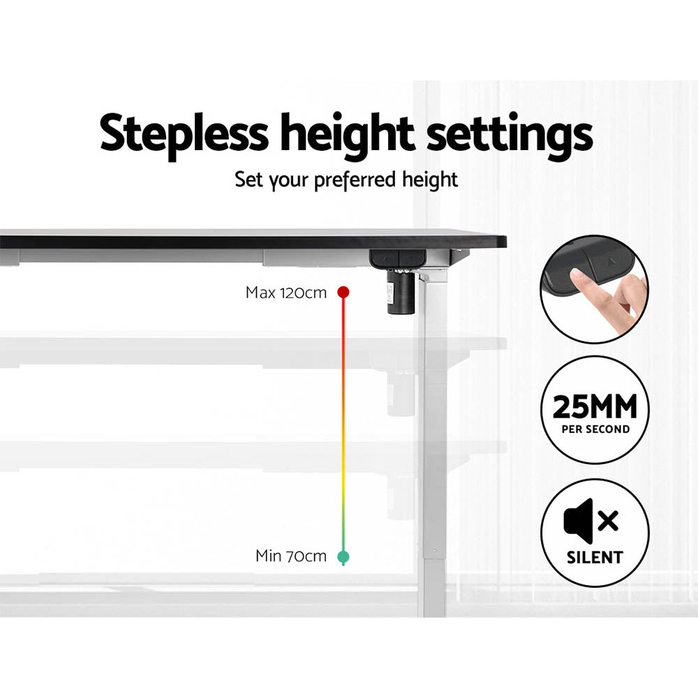 Electric Standing Desk Motorised Sit Stand Desks Table 140cm