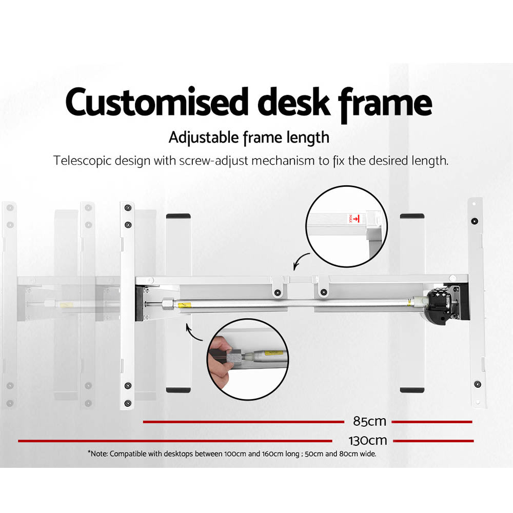 Electric Standing Desk Motorised Sit Stand Desks Table 140cm