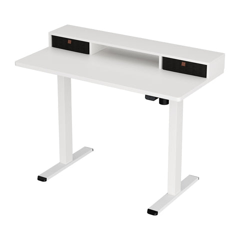 Electric Standing Desk With Storage Shelf Drawer Office Table 120Cm