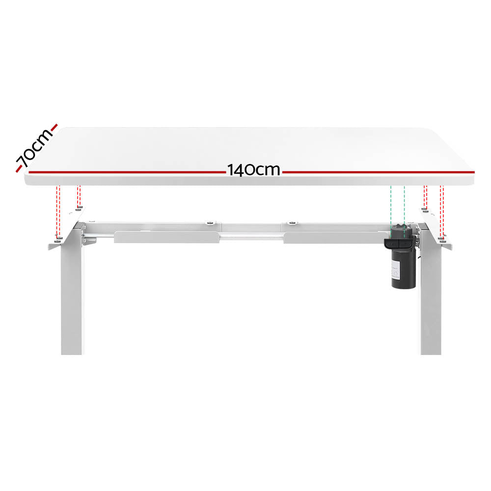 Electric Standing Desk Motorised Sit Stand Desks Table 140cm