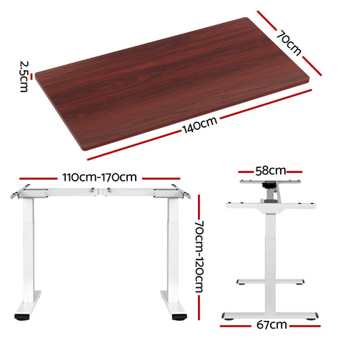 Workstation 140cm Electric Height Adjustable Sit-Stand Desk