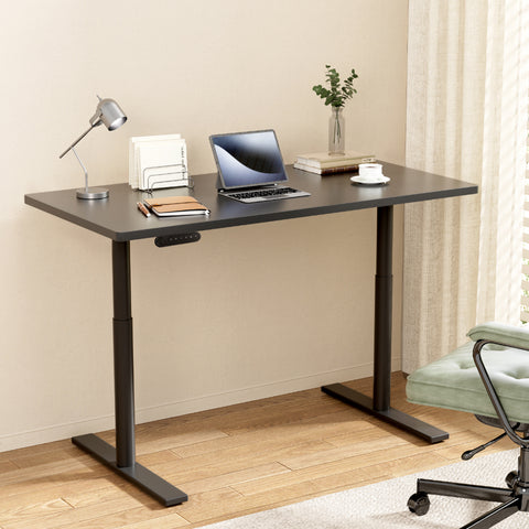 Elegant Black 140cm/120cm Height Adjustable Electric Standing Desk