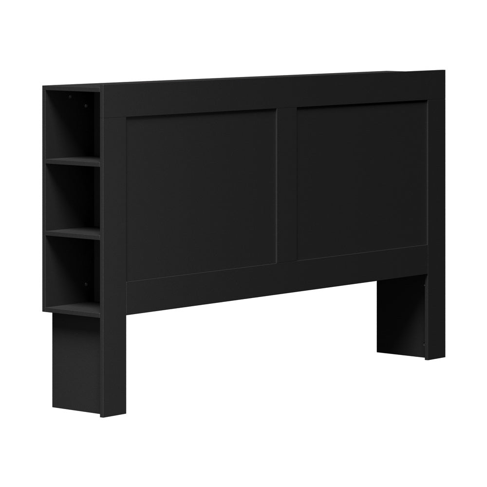 Headboard King Size Bedhead with Storage Shelves Black