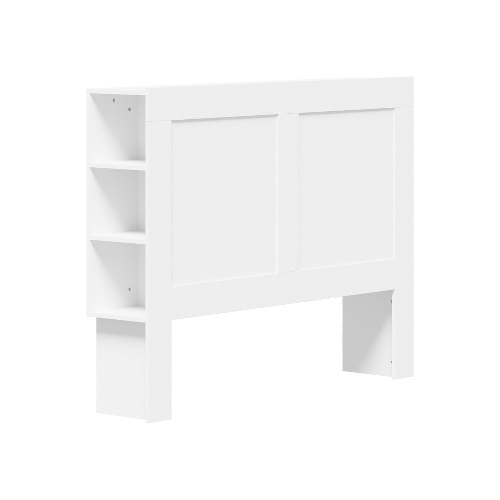 Bed Head with Shelves Queen Size White