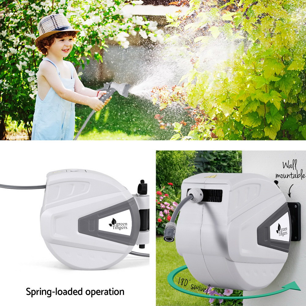 30M Auto Rewind Retractable Garden Hose Reel