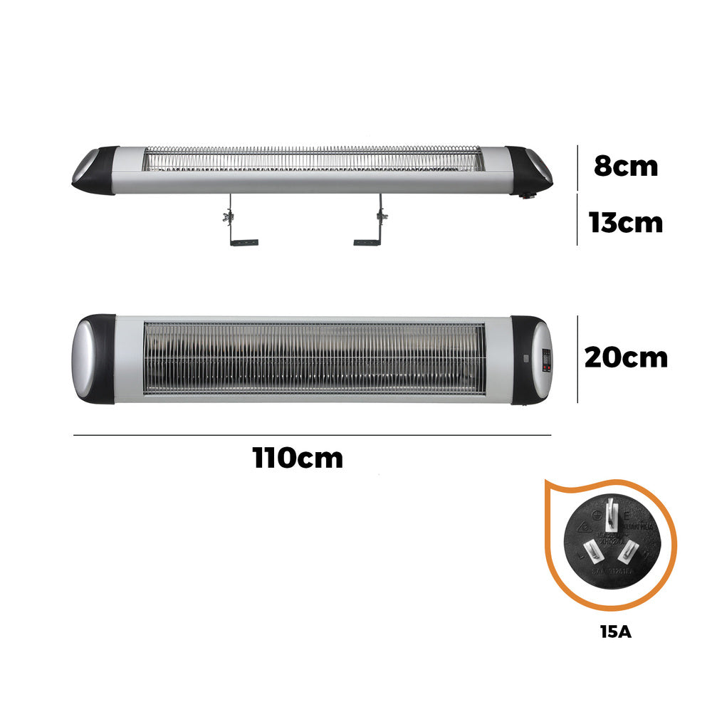 Electric Strip Infrared Heater Radiant 1500W/3000W/2500W Remote