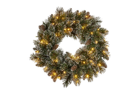 Christmas Wreath with Lights - 61cm Cashmere