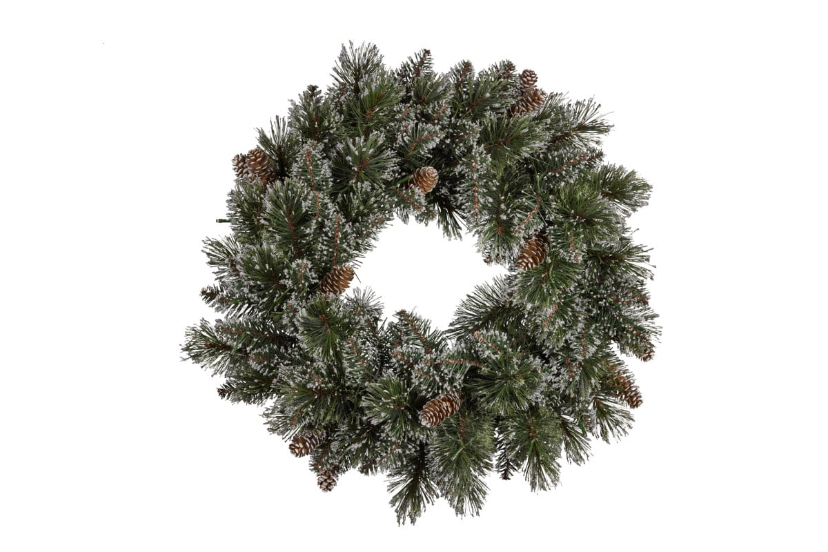 Christmas Wreath with Lights - 61cm Cashmere