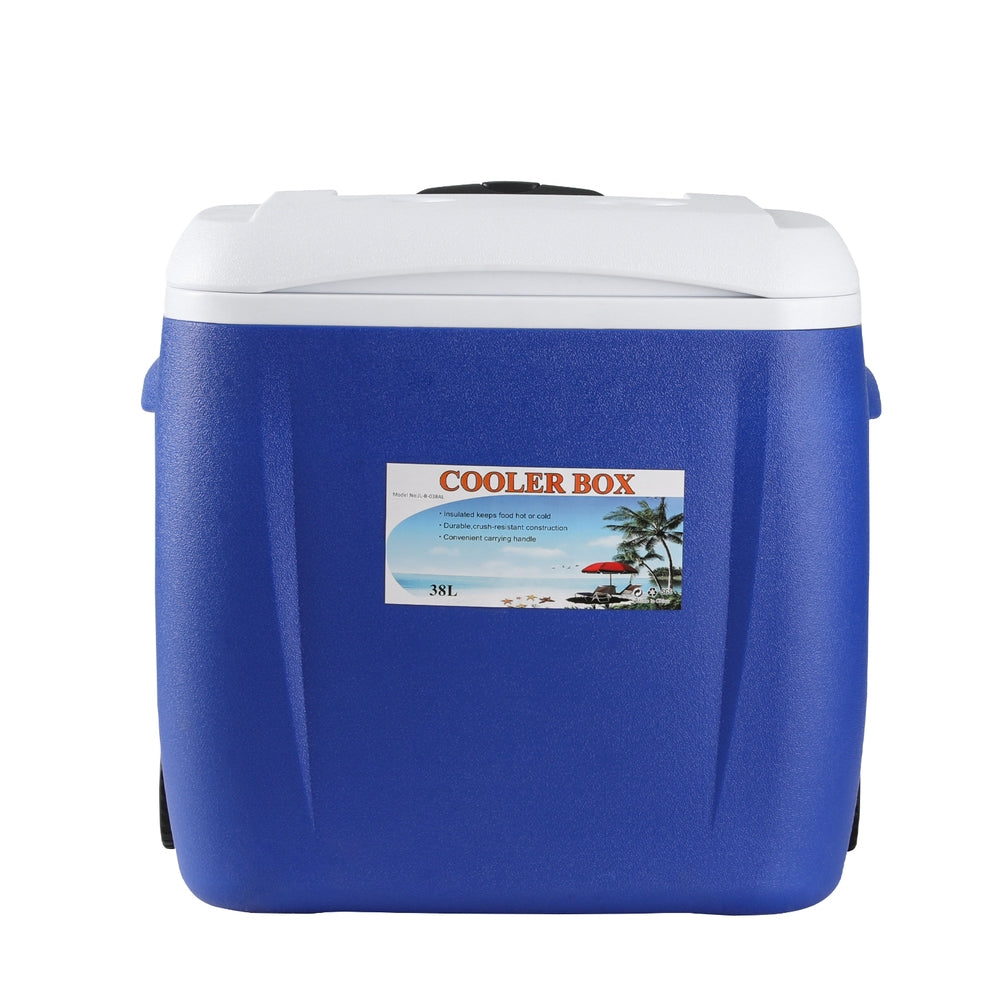 38L Portable Ice Cooler Box With Wheels Camping Fridge