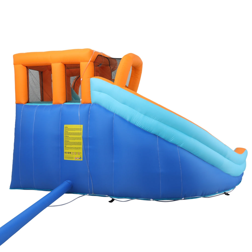 Kids Inflatable Pool w/ Double Slide Jumping Castle